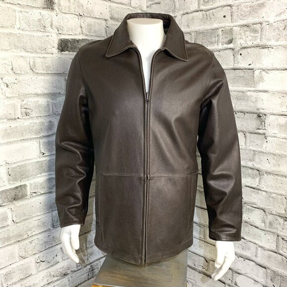 Danier Leather Chocolate Brown Leather Reversible Jacket - Picture 1 of 15